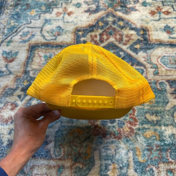 Vintage 80s Yellow Blank Trucker Hat - Picture 4 of 6